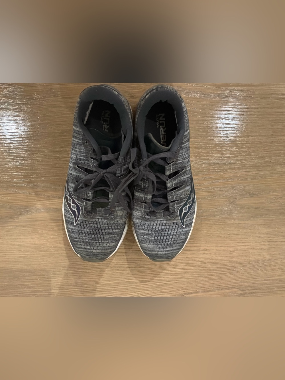 Saucony Women’s Charcoal Gray Knit Running Sneakers